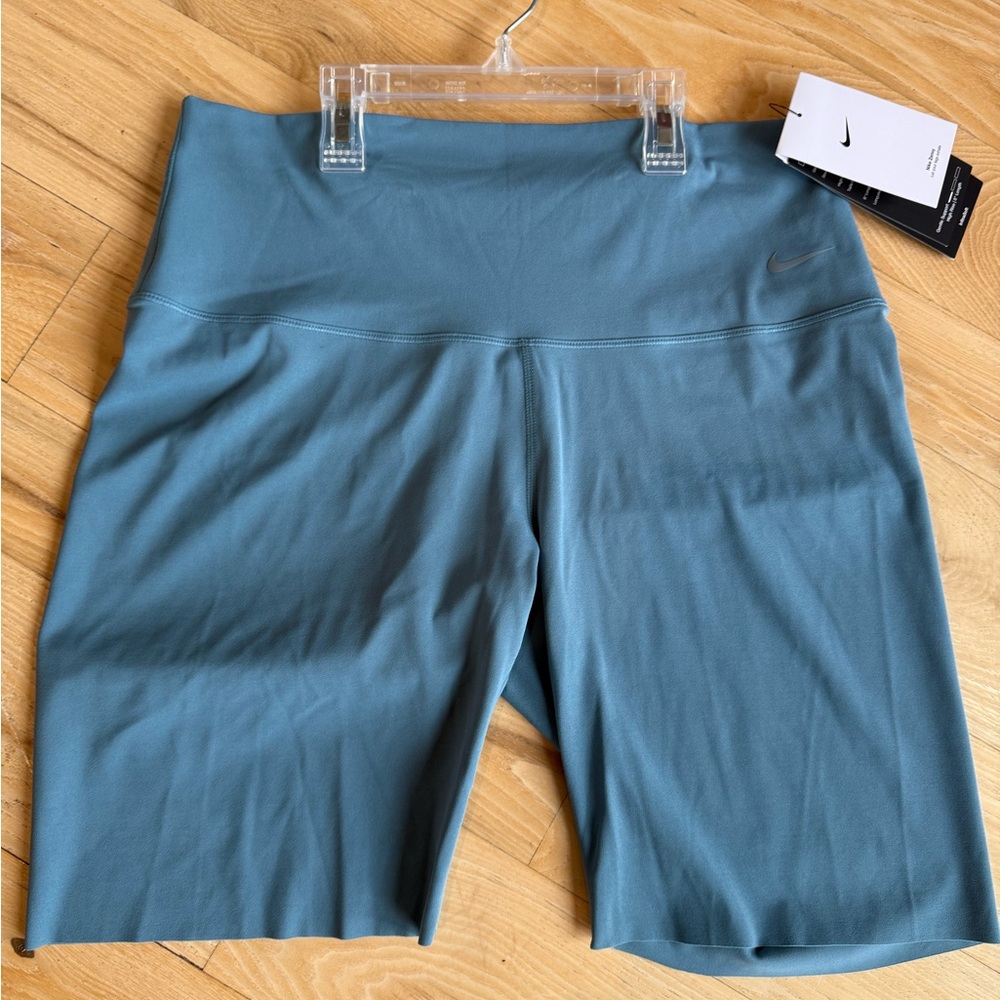 Nike Zenvy Women's Dark Teal Dri-Fit High Rise 8”Bike Shorts, Size Large - Picture 2 of 9